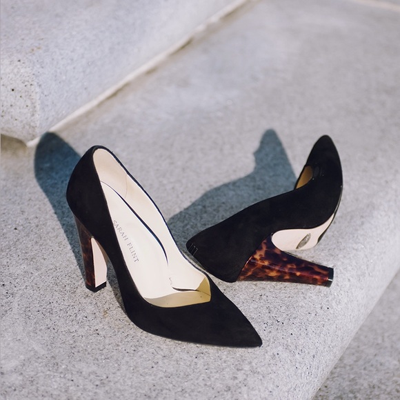 Sarah Flint • Perfect Jay Pump 100 in Black Suede leather heels pointed toe - Picture 4 of 14